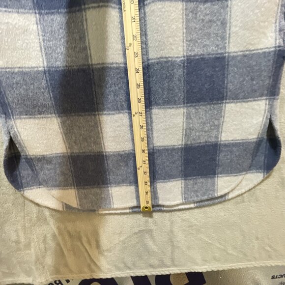 Rails Jaro Buffalo Plaid Wool Alpaca +Blend Coat Snap Up Women Sz M Blue White - Picture 13 of 16